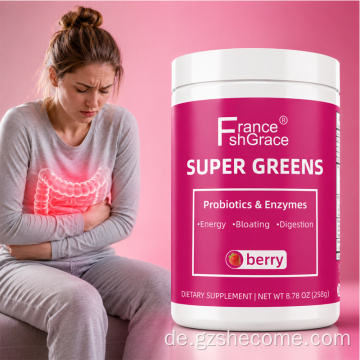 Super Greens Pulver, Verdauungsenzym aus grünem Weizengras